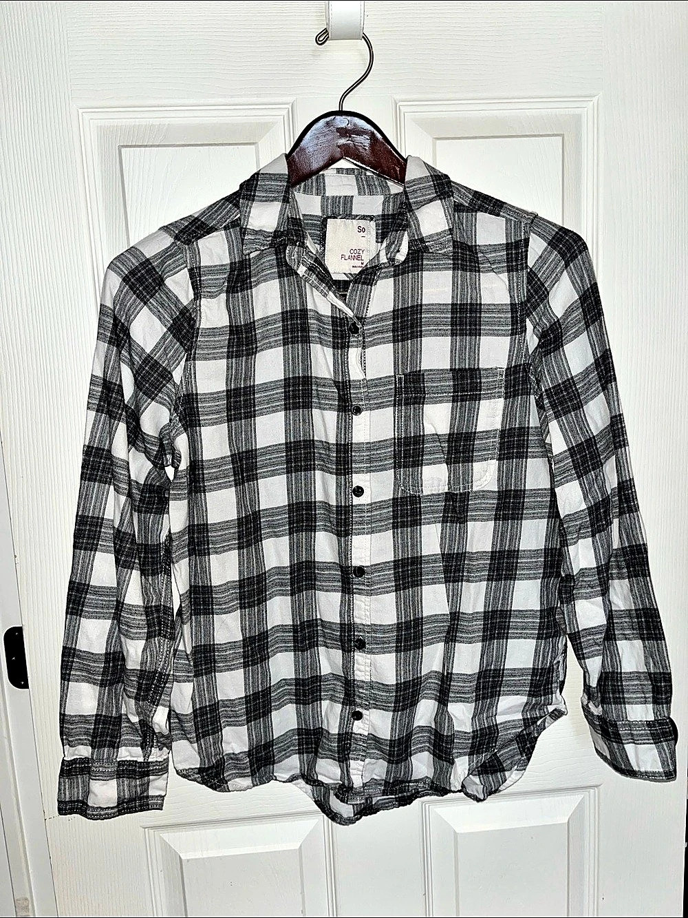 SO Plaid Button Down in Black & White